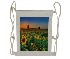 Flower Field at Sunset Drawstring Backpack