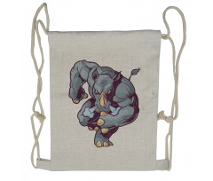 Anthropomorphic Mascot Run Drawstring Backpack