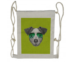 Dog with Glasses Tree Drawstring Backpack