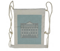 USA Custom House Theme Drawstring Backpack