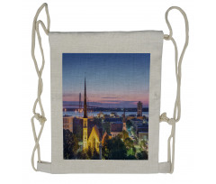 Famous Landmark Theme Drawstring Backpack