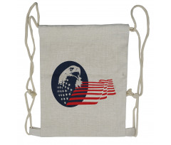 Eagle with Stars Stripes Drawstring Backpack