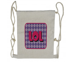 Laugh out Loud Checkered Drawstring Backpack