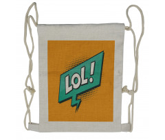 Retro Text with Speech Bubble Drawstring Backpack