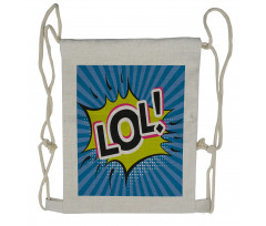 Speech Bubble Halftone Stripes Drawstring Backpack