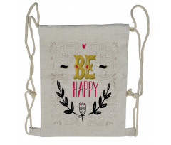 Vintage Hand-drawn Words Drawstring Backpack