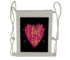 Pink Heart Shape Valentines Drawstring Backpack