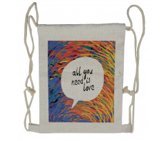 Watercolored Speech Bubble Drawstring Backpack