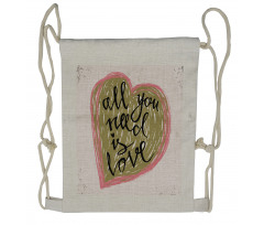 Valentines Day Sketch Art Drawstring Backpack