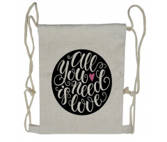 Swirly Hand-writing Phrase Drawstring Backpack