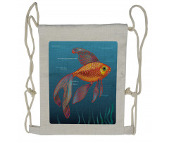 Aquarium Fishes in Water Drawstring Backpack