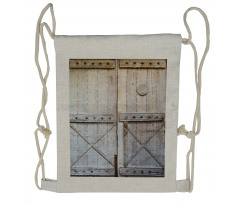 Country Rusty Wooden Door Drawstring Backpack