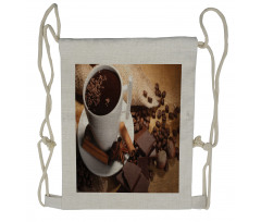 Cup of Hot Chocolate Nuts Drawstring Backpack