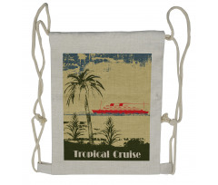 Travel Exotic Island Drawstring Backpack