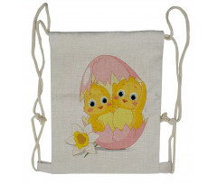 Daffodil Chicks Cracked Egg Drawstring Backpack