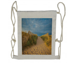 Sandy Beach Bushes Drawstring Backpack