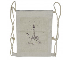 Lighthouse on a Hill Drawstring Backpack