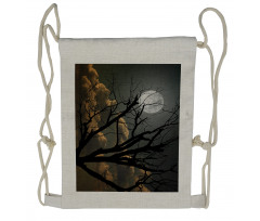 Bare Branches and Full Moon Drawstring Backpack