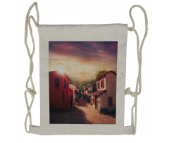 Mexican Town Sunset Drawstring Backpack