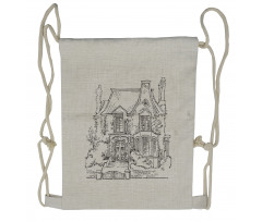 Gothic Mansion Art Drawstring Backpack