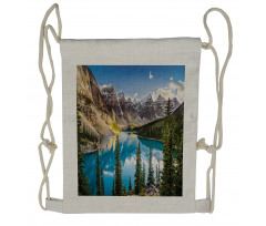 Canada Landscape Lake Photo Drawstring Backpack