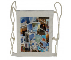 Summer Day Travel Memories Drawstring Backpack