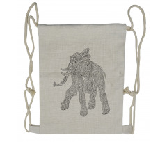 Folkloric Elephant Drawstring Backpack