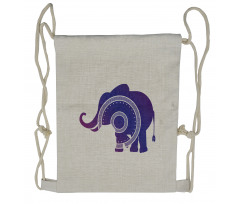 Elephant Calf Mandala Drawstring Backpack