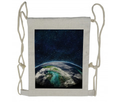 Nebula Earth and Stars Drawstring Backpack