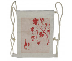 Winery and Fruits on Tree Drawstring Backpack