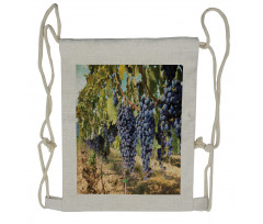 Rows of Wine Fruits in Italy Drawstring Backpack