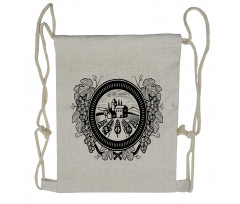 House with Grapeyard in Frame Drawstring Backpack