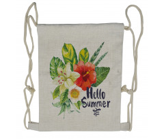 Tropical Flowers and Plants Drawstring Backpack