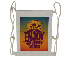 Tropical Island Enjoy Summer Drawstring Backpack