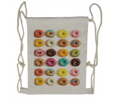 Tasty Colorful Donuts Drawstring Backpack