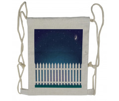 Starry Night with Crescent Drawstring Backpack