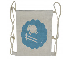 Counting Sheep Cloud Jumping Drawstring Backpack