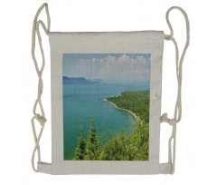 Lake Superior Panoramic Drawstring Backpack