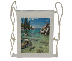 Water Stones Lake Tahoe Drawstring Backpack