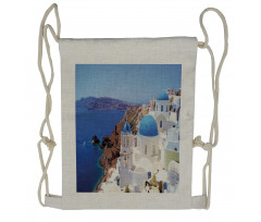 Mediterranean Shore Photo Drawstring Backpack