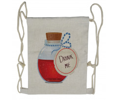 Drink Me Potion in Bottle Drawstring Backpack