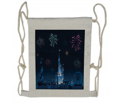 Children Park Firework Castle Drawstring Backpack