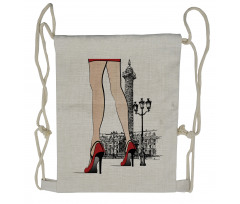 Woman Legs Paris Vendome Drawstring Backpack