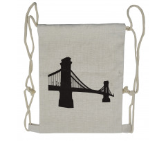 Chain Bridge Budapest Art Drawstring Backpack