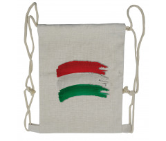 Hungarian Flag Brush Colors Drawstring Backpack