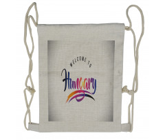 Colorful Welcome to Hungary Drawstring Backpack