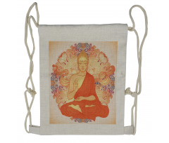 Oriental Calmness Figure Drawstring Backpack