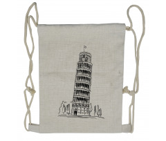 Landmark Piza Tower Europe Drawstring Backpack