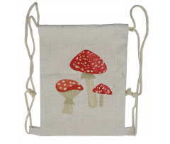 Simple Cartoon Toadstool Drawstring Backpack