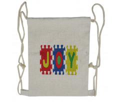 Joy Lettering Pieces Drawstring Backpack